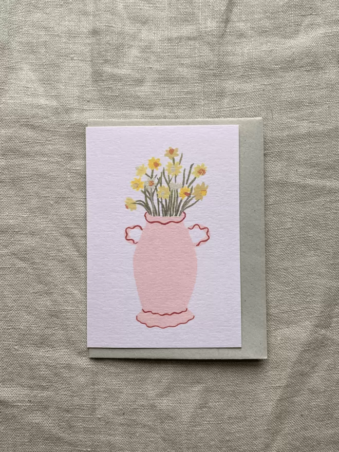 Daffodils on a greetings card 
