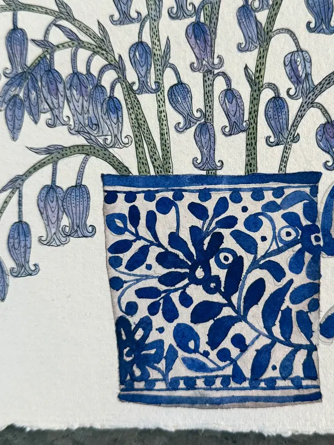 'Bluebells' Original A4 Watercolour & Ink Painting