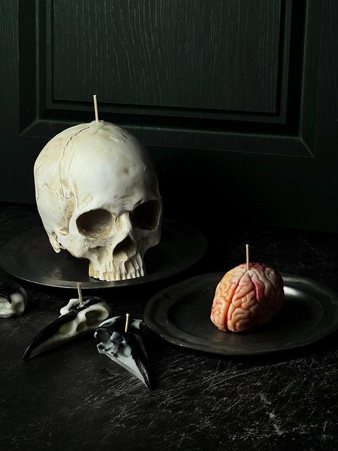 Human Skull Candle
