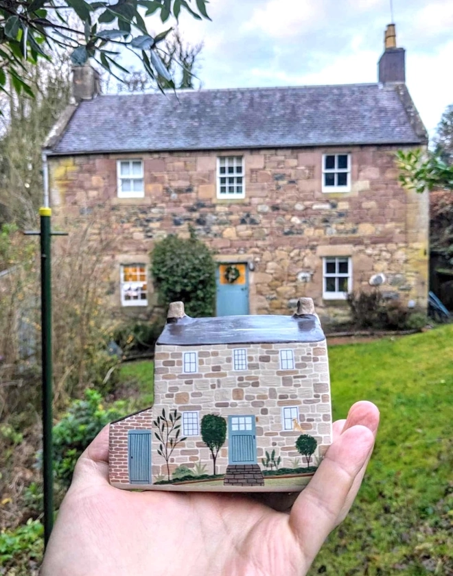 handmade ceramic sculpture in personalised design of a house