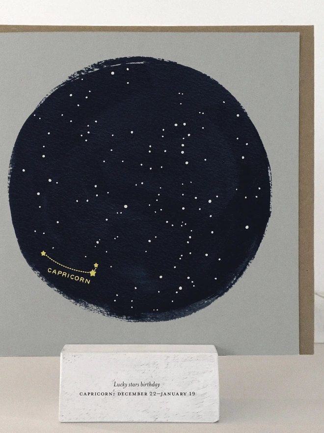 Capricorn Zodiac Constellation Birthday Card