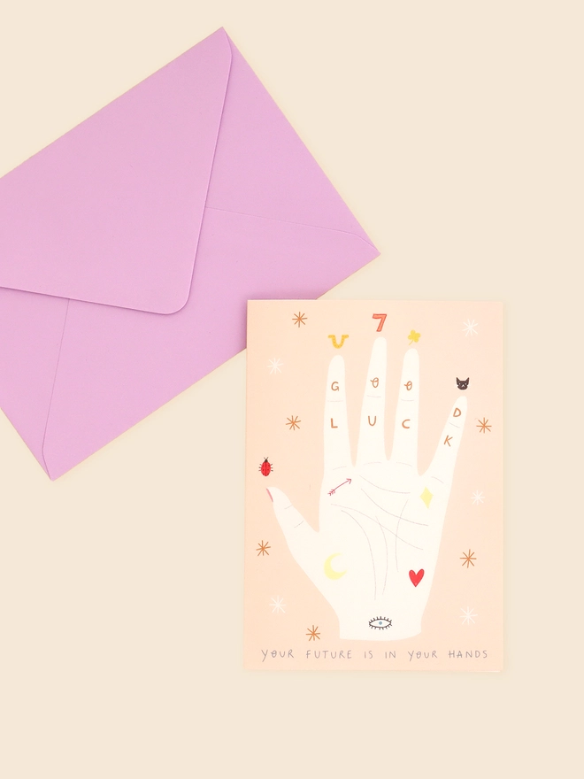 'Good Luck' Palmistry Card
