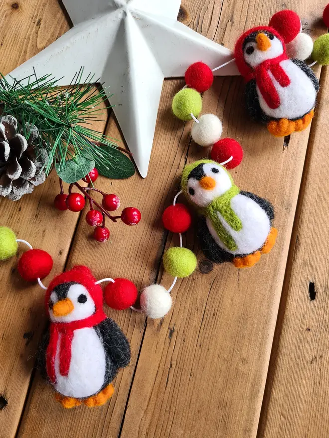 Felt Penguin Garland