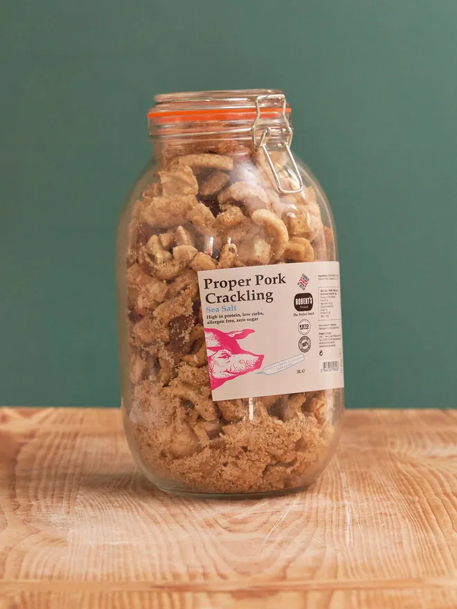 Pork Crackling Glass Jar