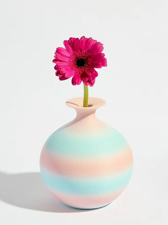 pink and blue 3d printed vase