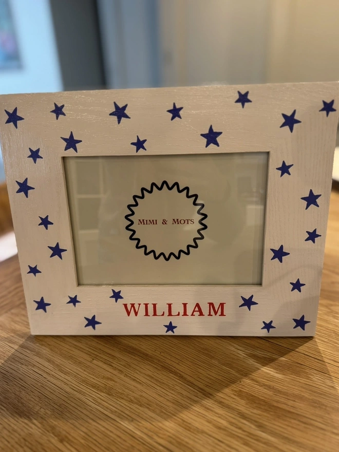 Child’s christening frame with hand painted name 