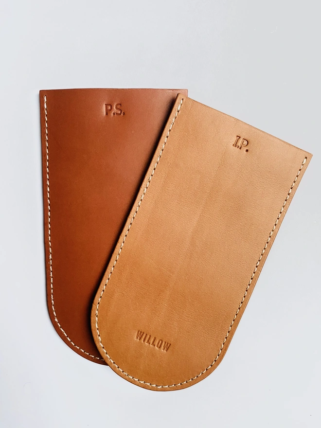 Brown leather glasses case