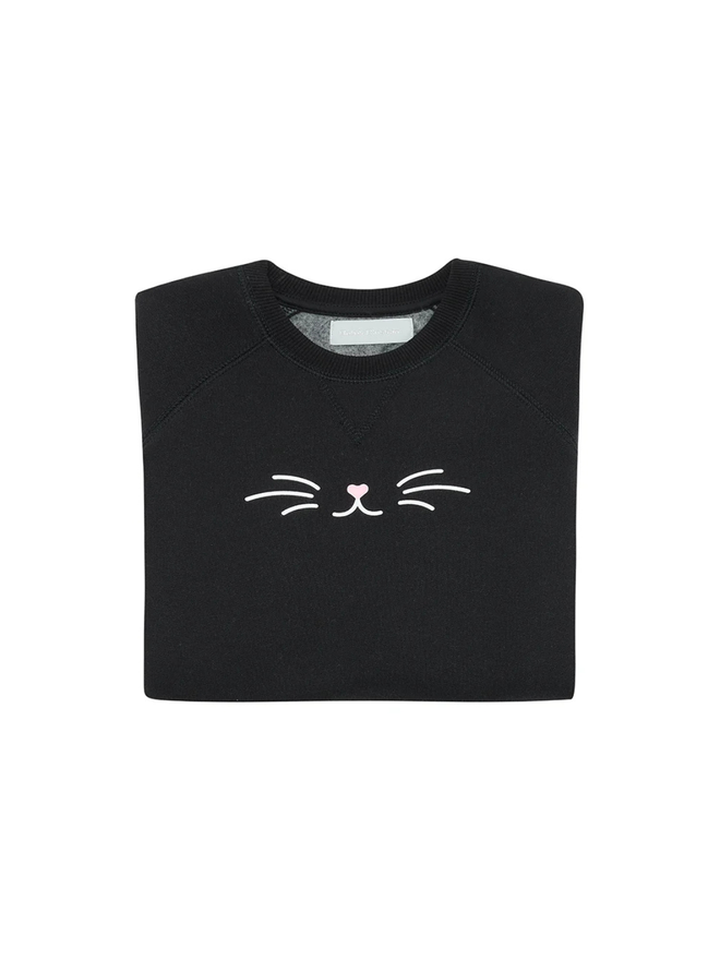black cat nose sweatshirt