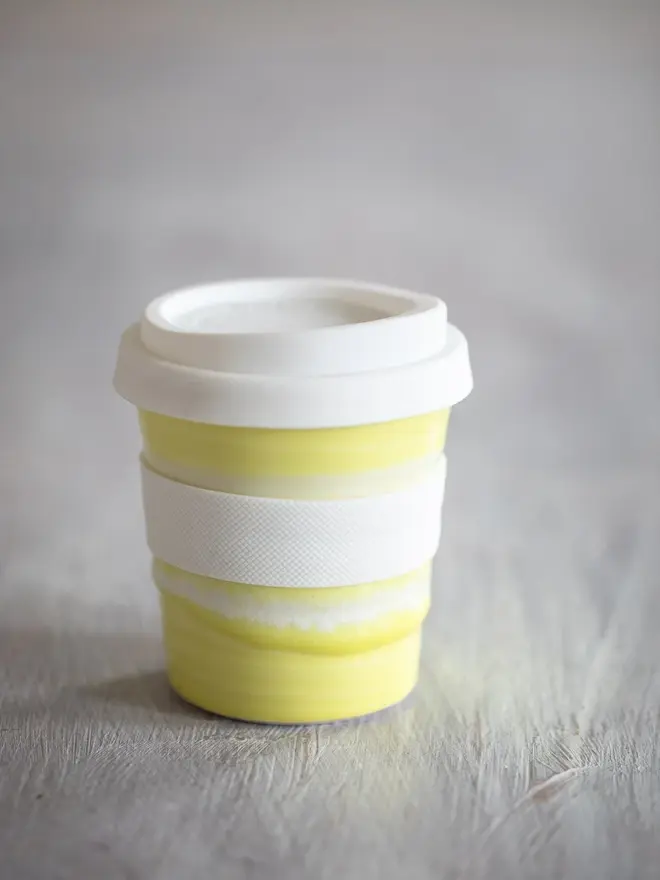 Yellow Ombre Ceramic Travel Cup