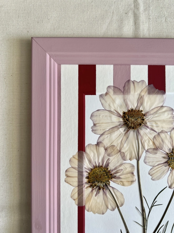 close up of top left corner of frame