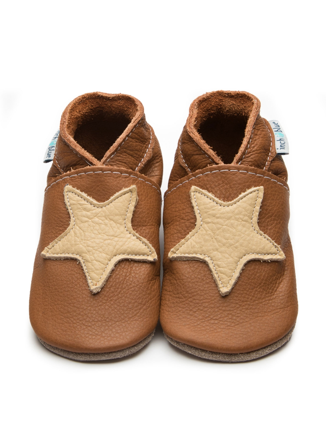 brown star baby shoes