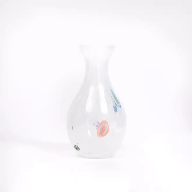 calla curved vase in white