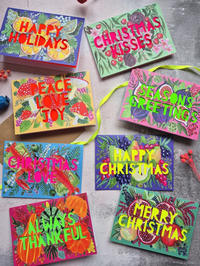 Luxury Christmas paper cut christmas cards 