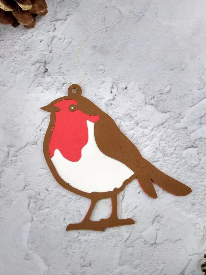 Paper Robin Christmas Decorations