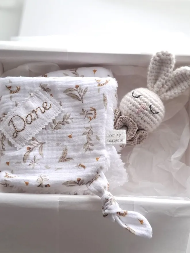 Personalised Beige Bunny Snuggle Comforter