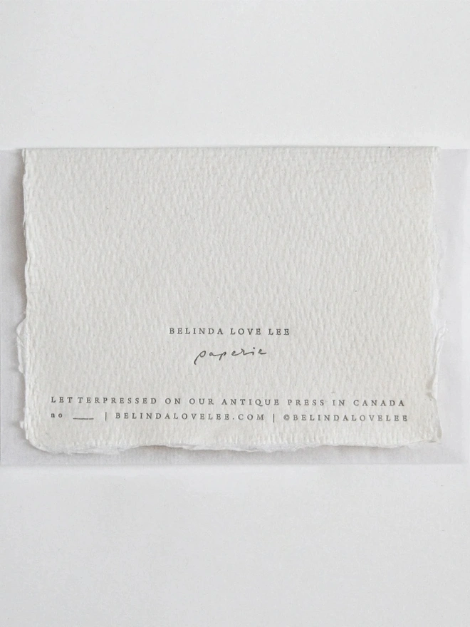 'Welcome to the World', Letterpress Mini Card