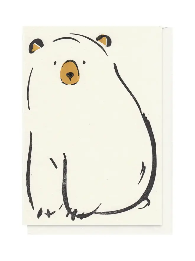 Letterpress Printed Bear Card