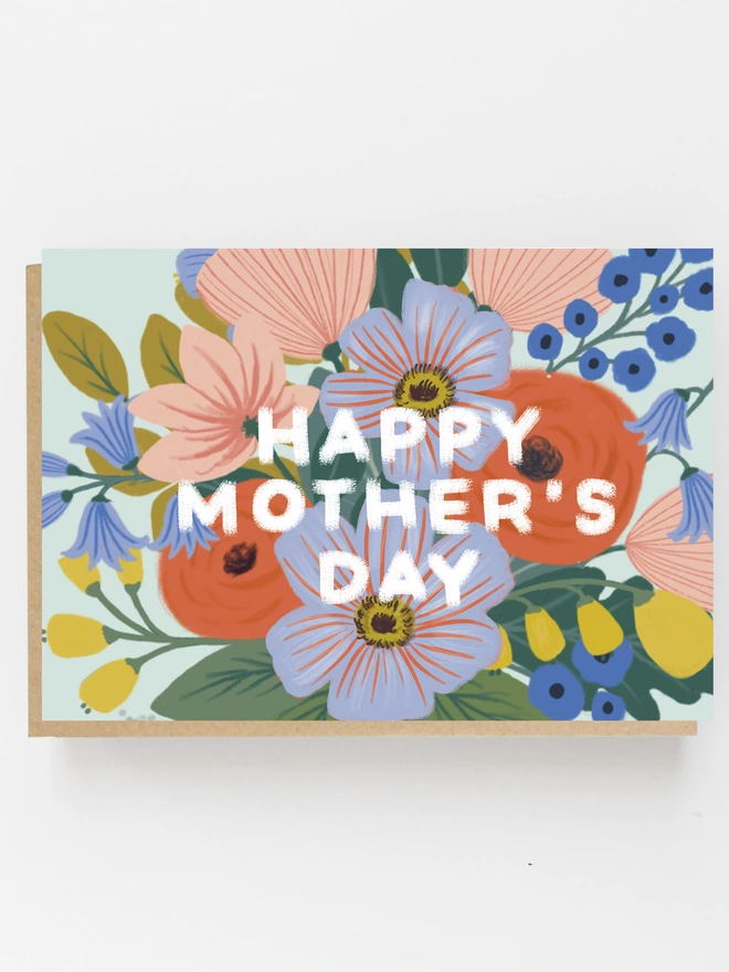 colourful bloom floral mothers day card