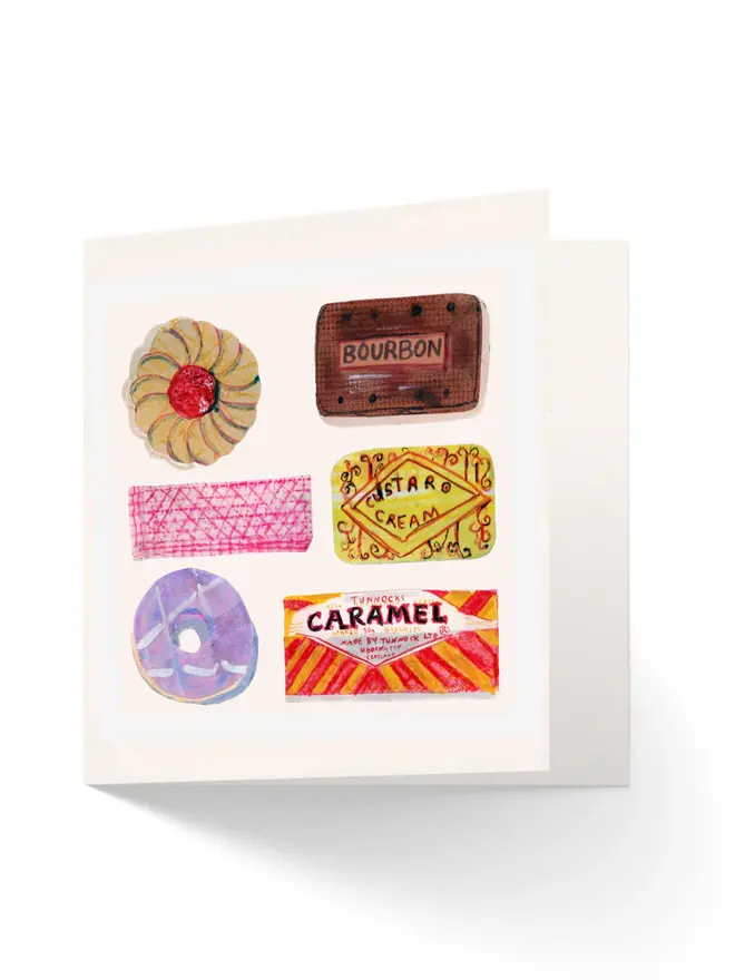 Food Greetings Cards (Pack Of 4), Sweet Treats