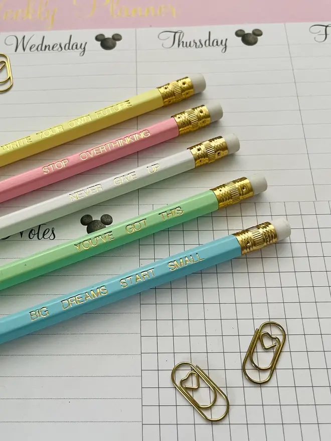 Positive Inspire-Me Female Entrepreneur Pencils (Set Of 5)
