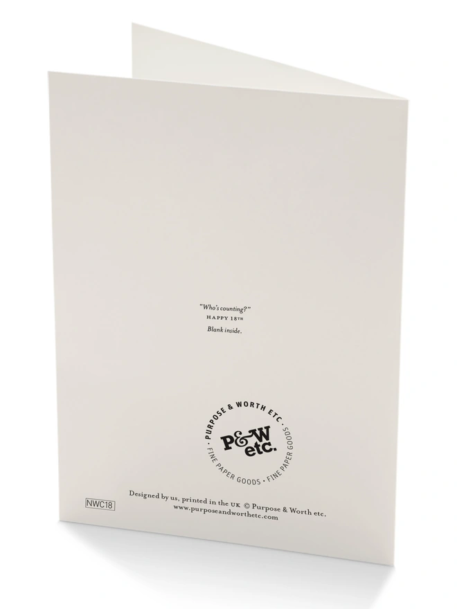 18th Birthday Candle Tally Card Back