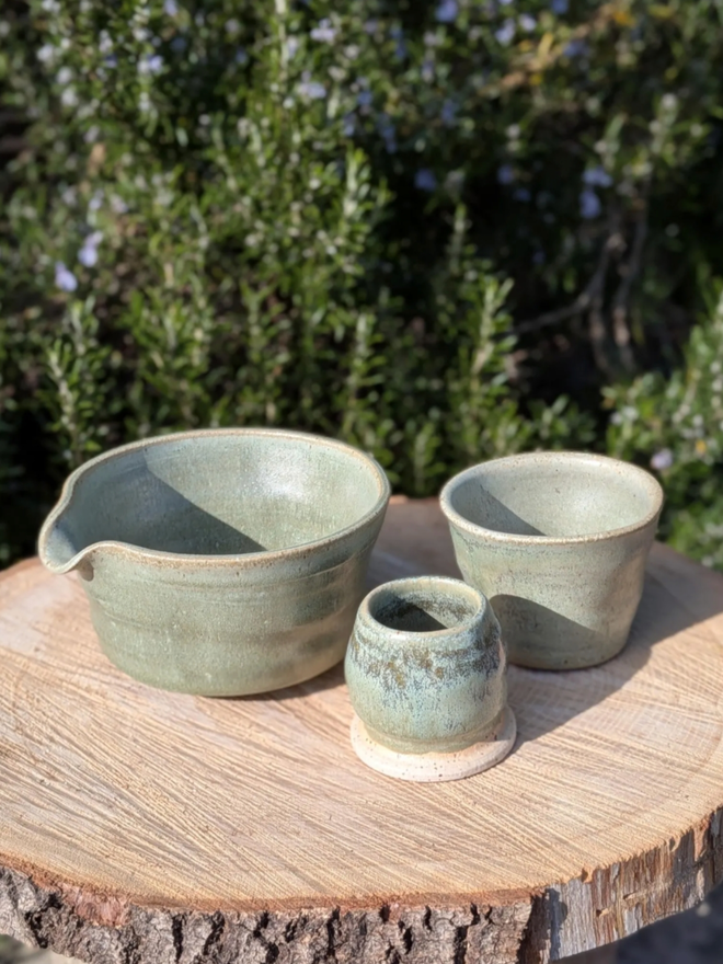 Handmade Matcha Set. A matcha set in meadow green.