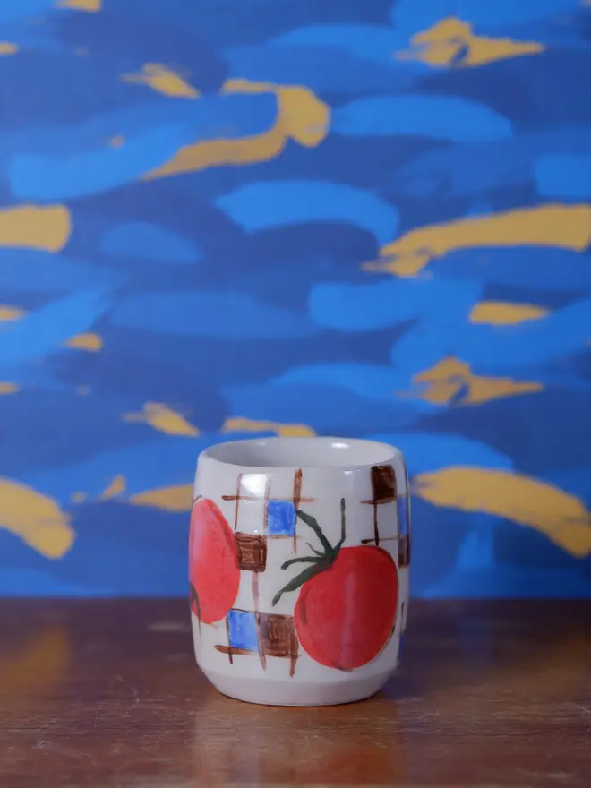 tomatoes checked ceramic mug