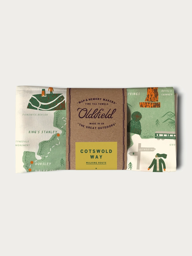 Cotswold Way Tea Towel Folded and Packaged