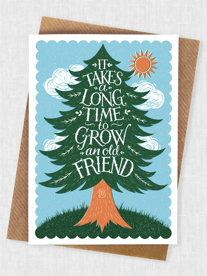 pine tree friendship card