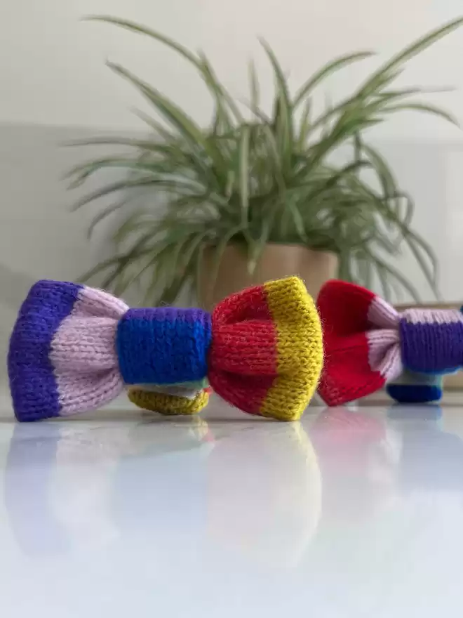 rainbow dog bow tie product shot 