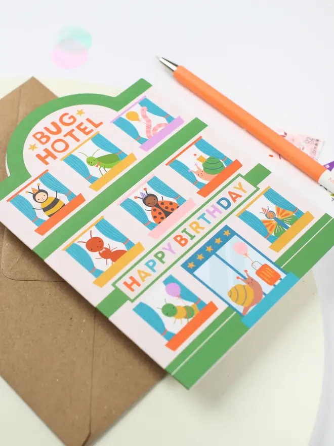 Bug Hotel Children's Birthday Card