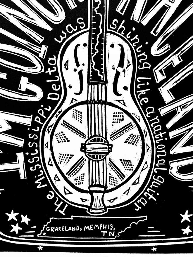 paul simon graceland lyric lino print