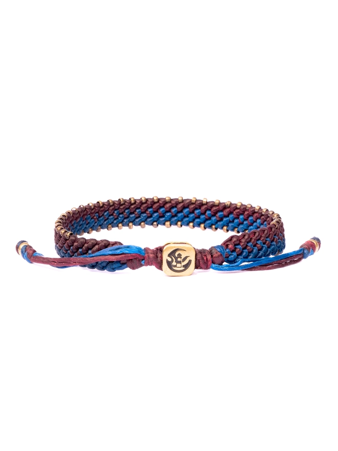 blue and red rope bracelet for men