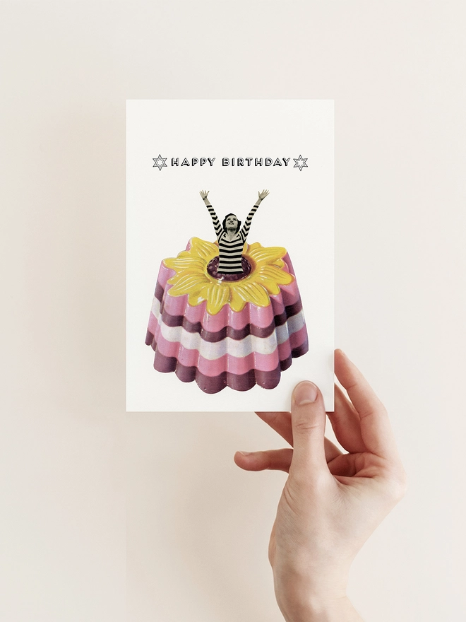 Happy Birthday Blancmange Greetings Card