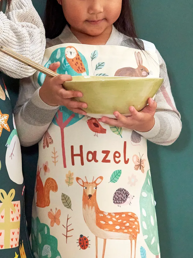 Personalised kid's woodland apron