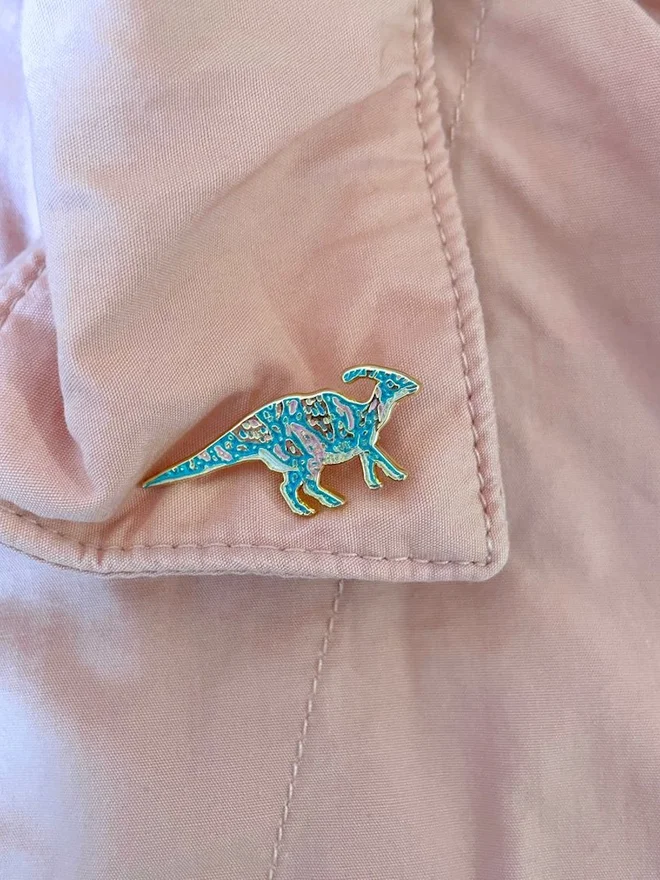 Parasaurolophus Dinosaur Enamel Pin Badge