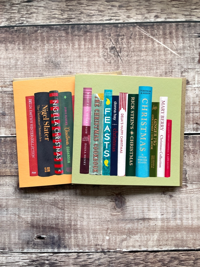 Two Christmas Cooking book spine cards