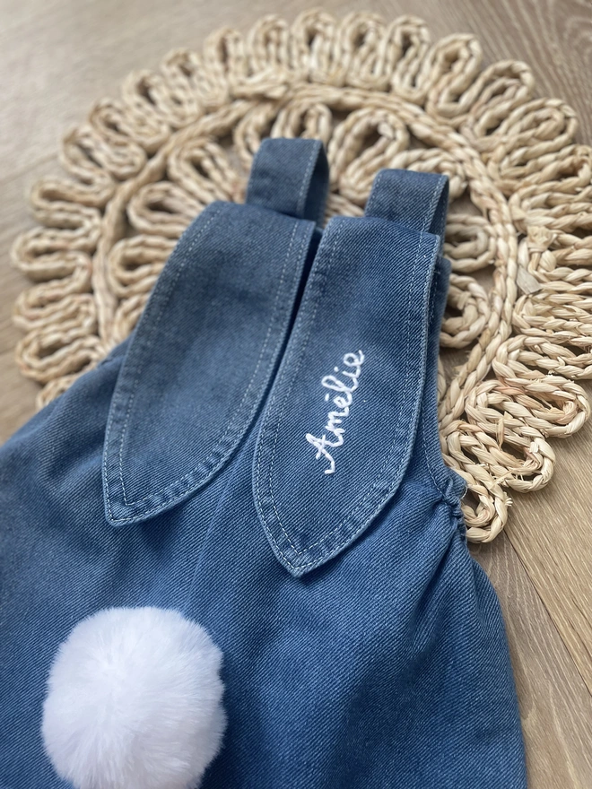 denim dungarees bunny Easter 