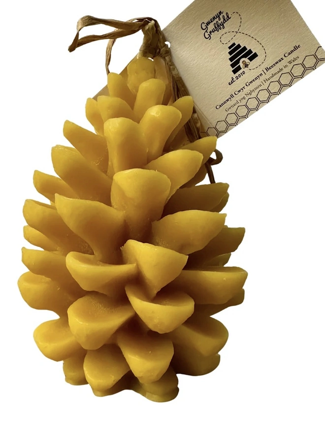 100% Pure Beeswax Extra Large Pine Cone Candle