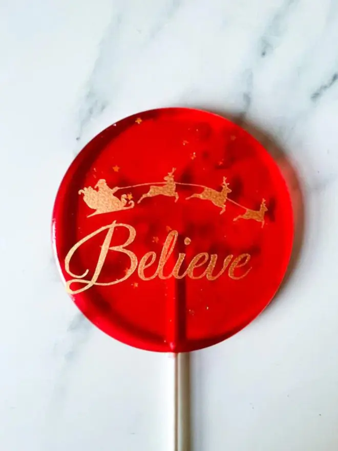 Christmas 'Believe' Lolliepop