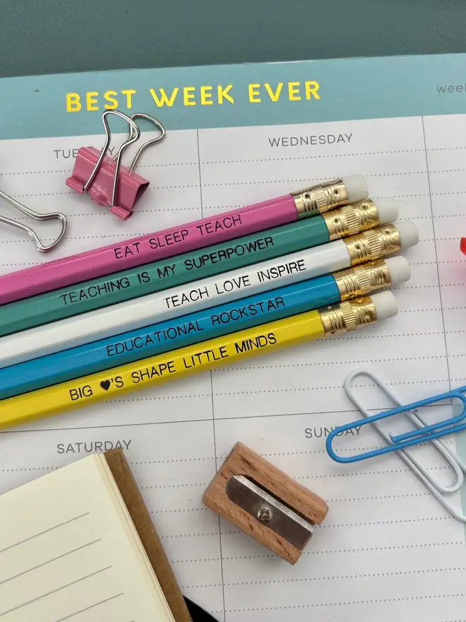 Motivational Teacher Pencil Gift (Set Of 5)