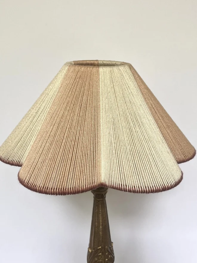 String Petal Flower Lampshade Mocha Brown Trim