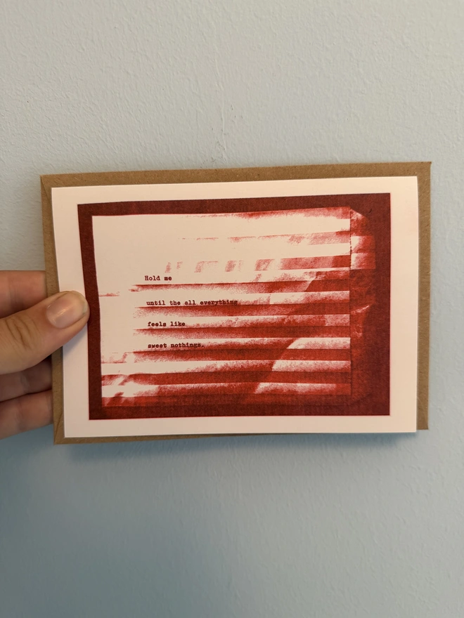 red sweet nothings greetings card with poem and send love