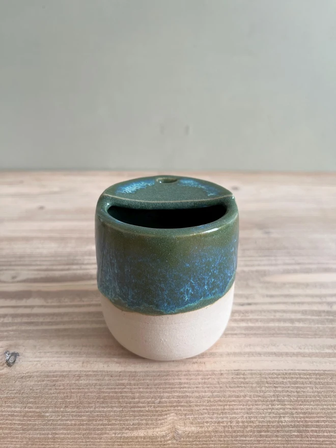 'Daily Grind' Ceramic Travel Cup Green Granite Glaze
