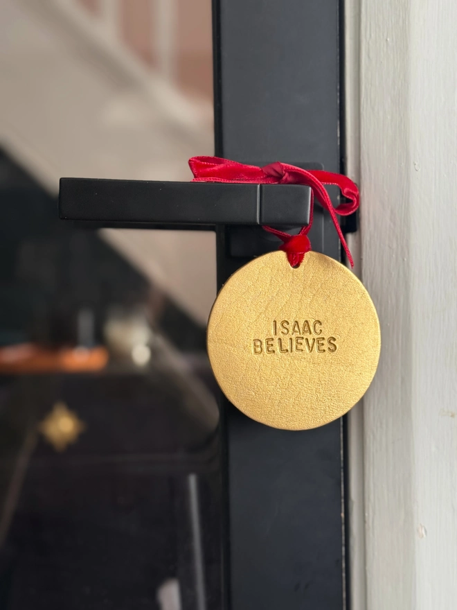 Leather Christmas Door Hanger