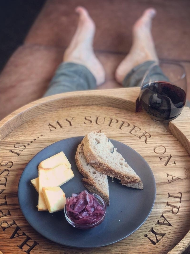 Oak supper tray