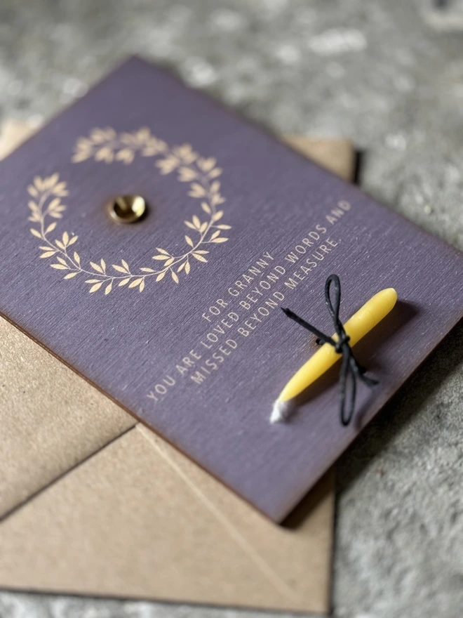 memory card candle for granny by modo