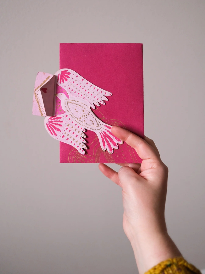 Love letter bird greeting card
