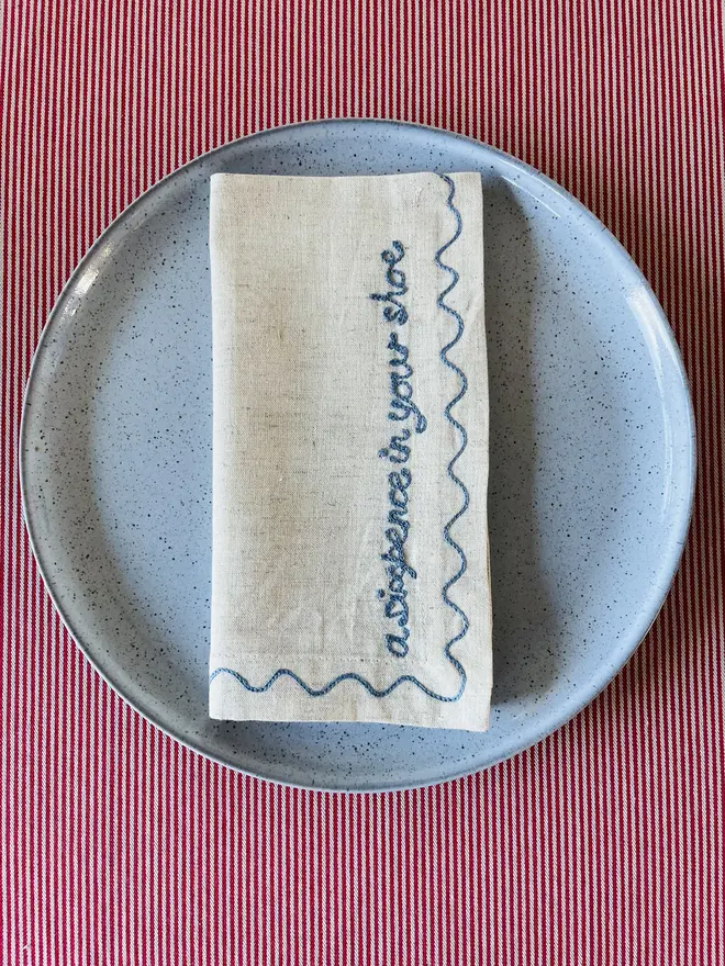 Individual Embroidered Wedding Napkins