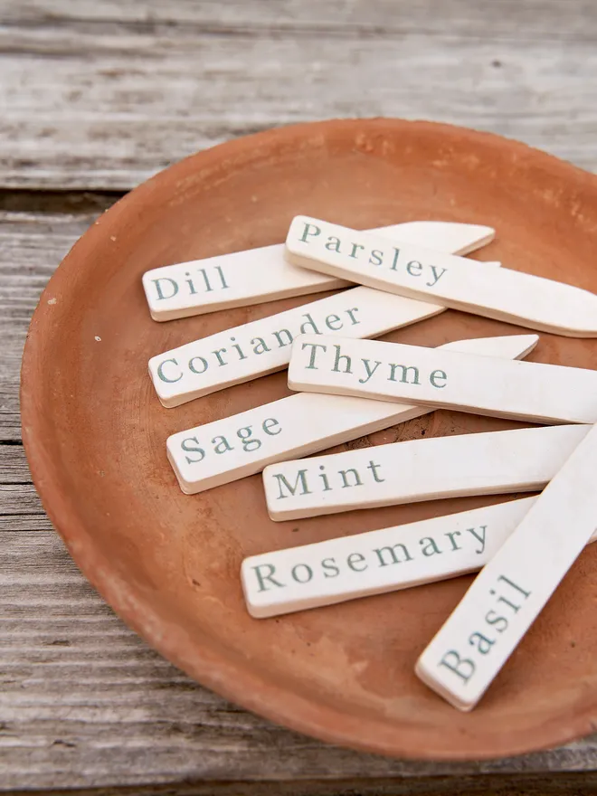 Ceramic plant herb marker